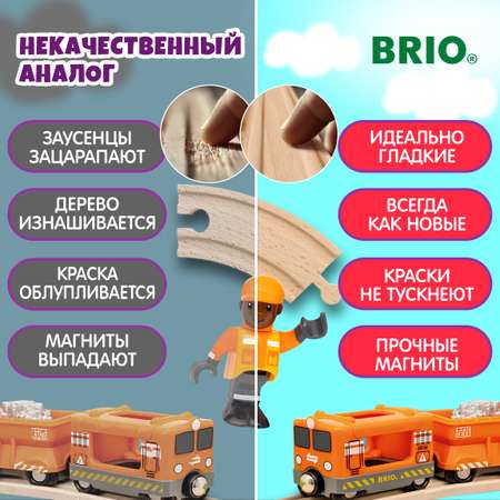 Железная дорога деревянная BRIO Снегоуборочный поезд с грузом