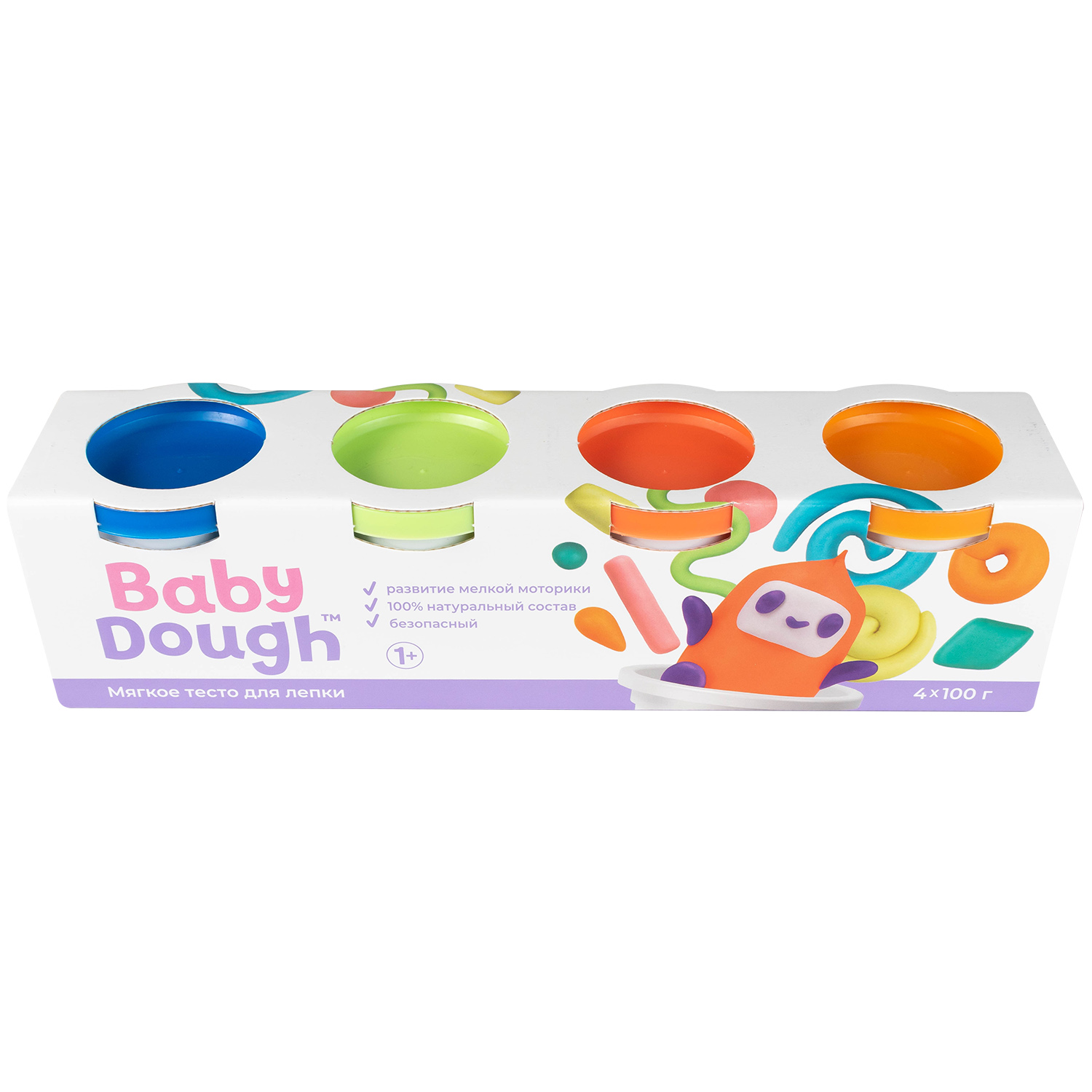 Тесто для лепки BabyDough Play-Doh! 4 цвета BD017 - фото 8