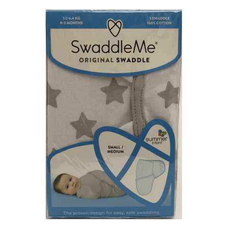 Конверт Summer Infant SwaddleMe Серые звезды на липучке L 55906