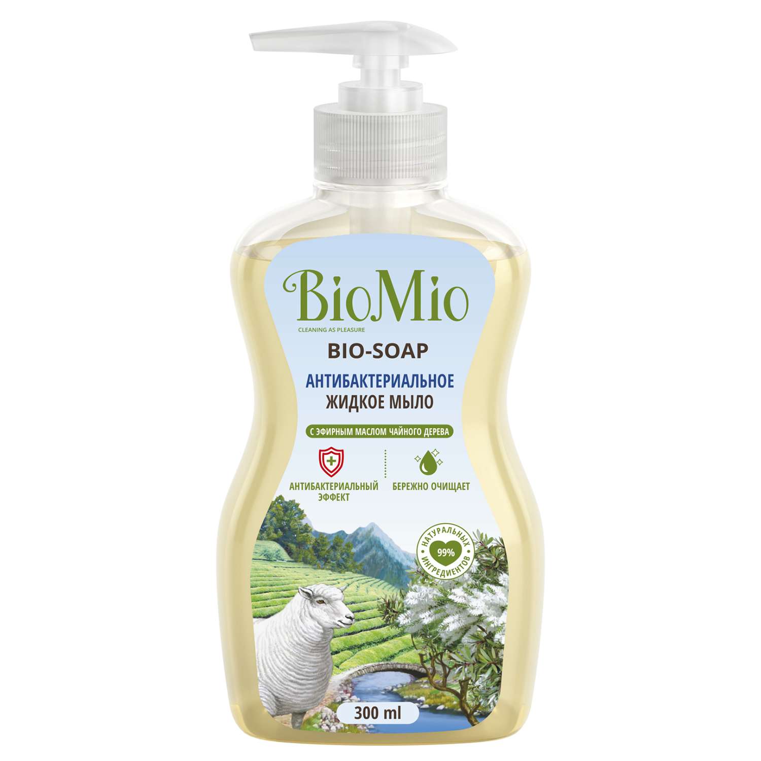 Мыло жидкое BioMio антибактериальное с маслом чайного дерева 300мл - фото 7