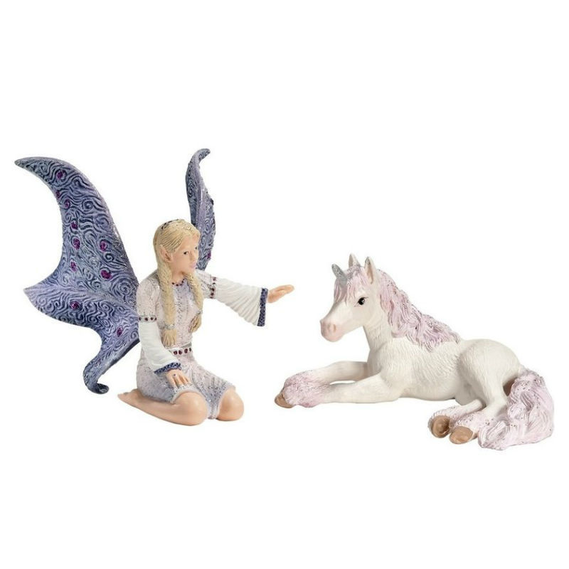 Фигурка SCHLEICH Эльфы. Линдариел с жеребенком Единорога - фото 1