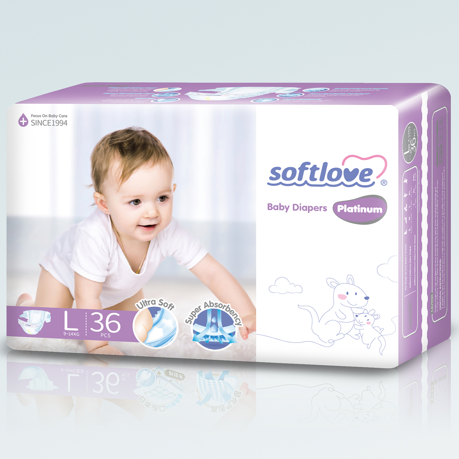 Подгузники Softlove детские размер L 9-14 кг 36шт - фото 1