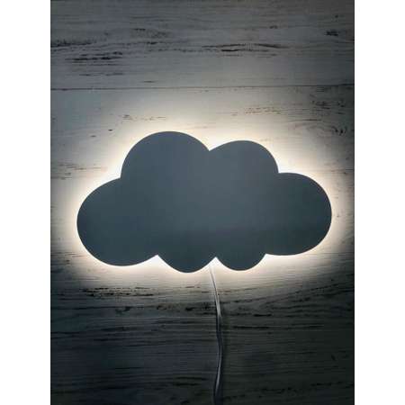 Ночник-светильник rekLAMA для сна настенный Облако деревянный светодиодный 30*17 см 220В 4К