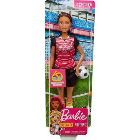 Кукла Barbie к 60летию Кем быть Футболистка GFX26