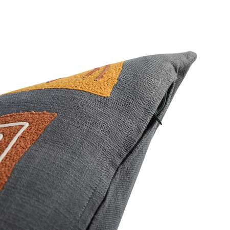 Подушка Tkano декоративная с бахромой и аппликацией 45х45 см