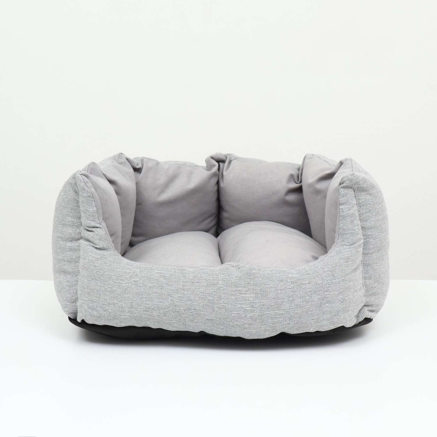 Лежак Пижон с подушкой рогожка вельвет 50х40х23 см серый - фото 2