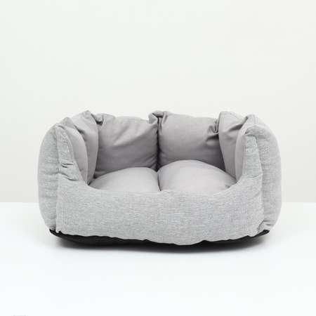 Лежак Пижон с подушкой рогожка вельвет 50х40х23 см серый
