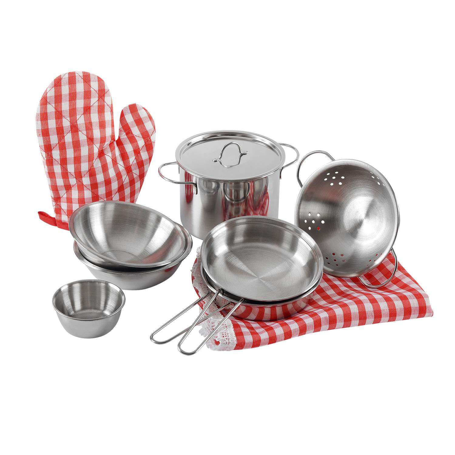 Игровой набор Помогаю Маме ABTOYS Посуда металлическая для кухни 10 предметов - фото 8