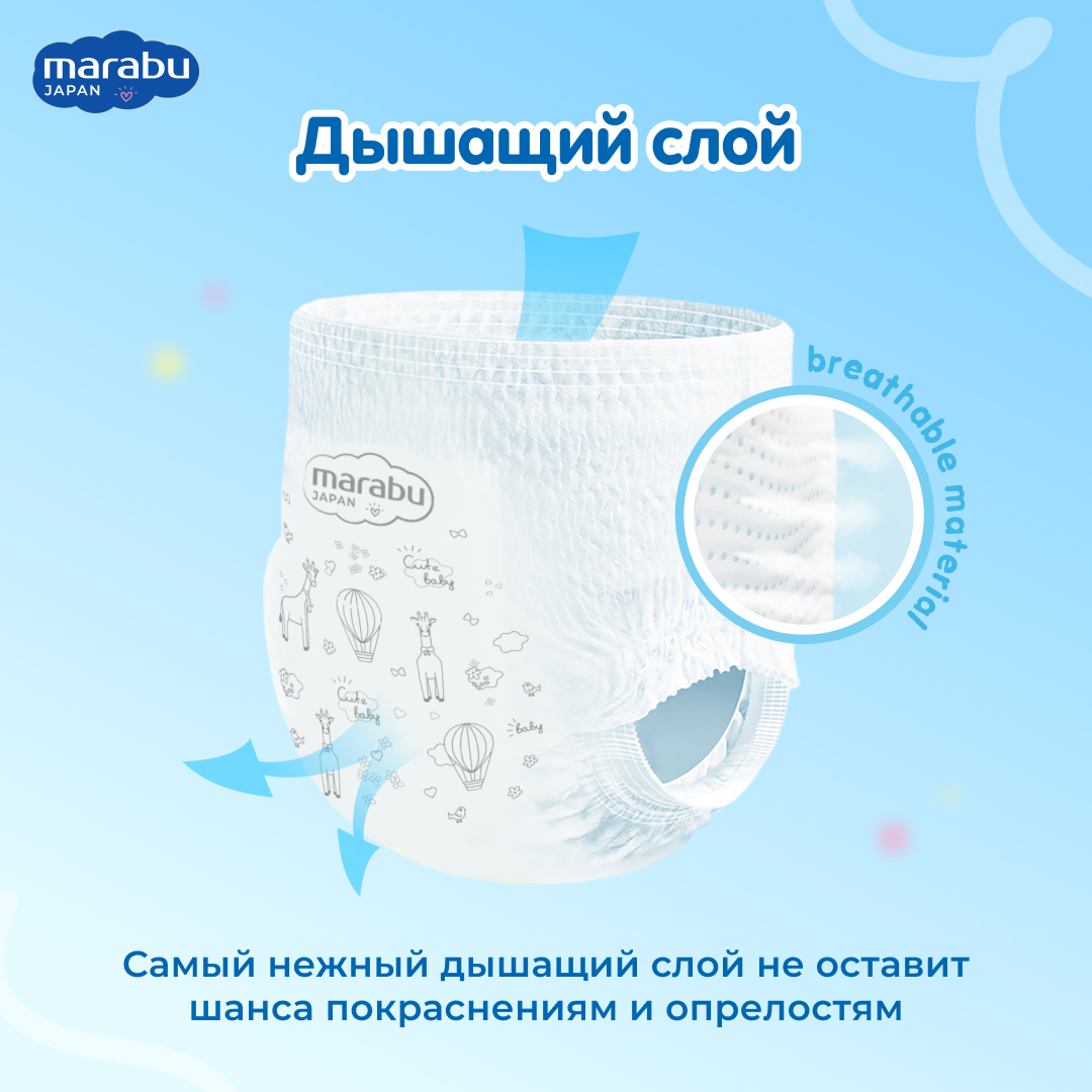 Подгузники-трусики EASY GO MARABU 5 XL (12+ кг) 72 шт - фото 7