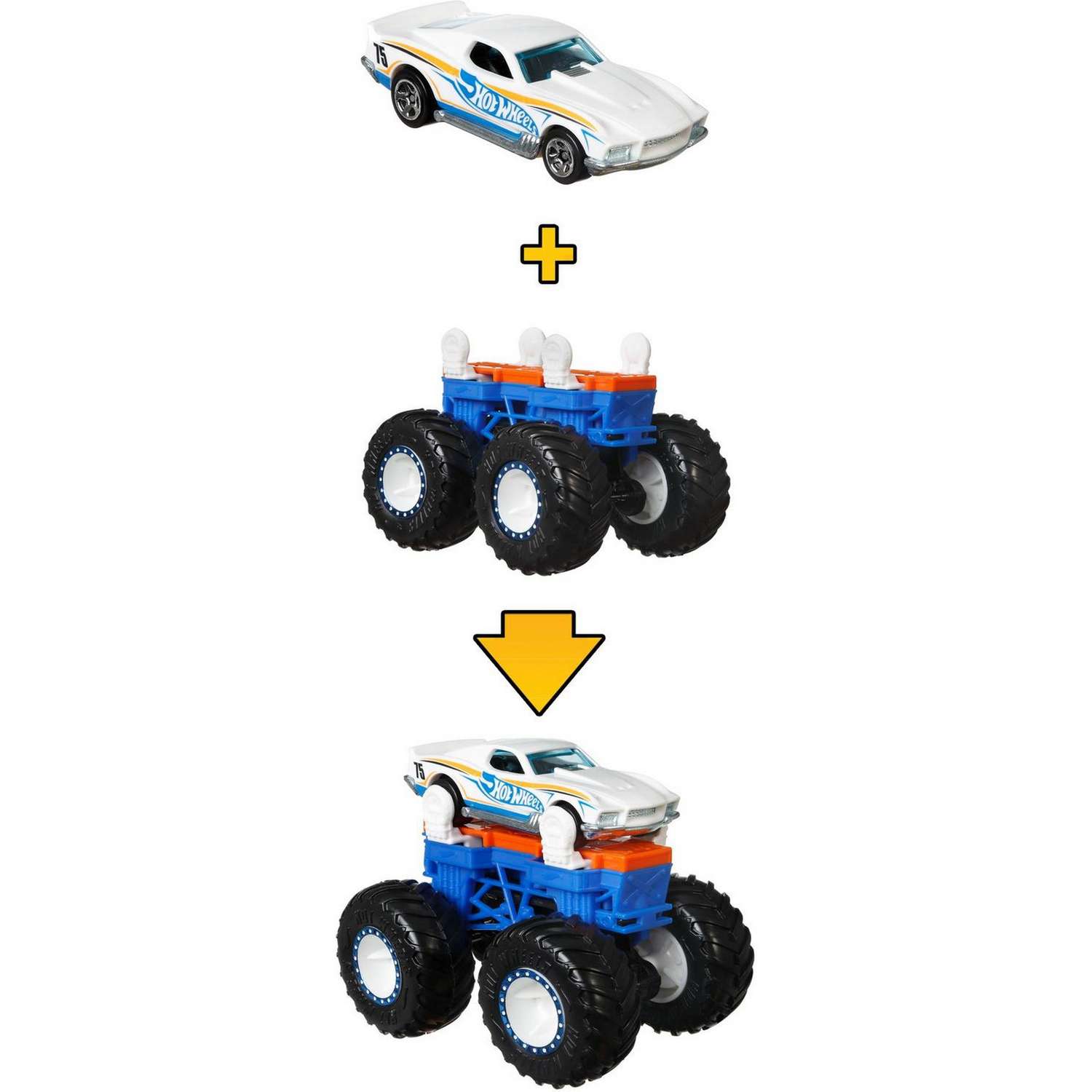 Набор Hot Wheels Monster Trucks Монстр-мейкер с 2машинками и шасси Синий GWW20 GWW13 - фото 3