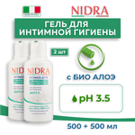 Гель для интимной гигиены Nidra освежающий с молочными протеинами и алоэ 500 мл- 2 шт