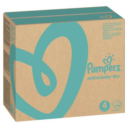 Подгузники Pampers Active Baby-Dry 4 (9-14 кг) 174 шт.