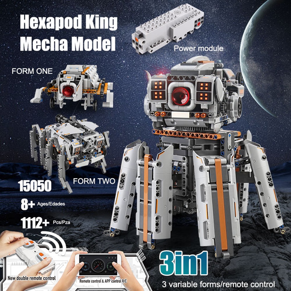 Конструктор на пульте управления MOULD King 15050 Исследовательский модуль 3в1, 1112 деталей