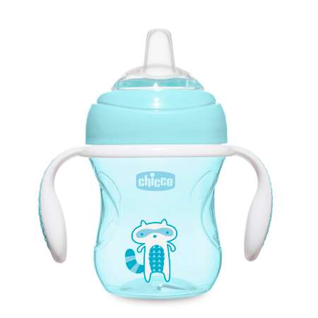 Поильник-непроливайка CHICCO детский transition cup с мягким носиком от 4 месяцев голубой