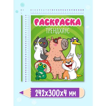 Раскраска Проф-Пресс с трендовыми животными 48 стр. 242х300 мм. Трендхаус