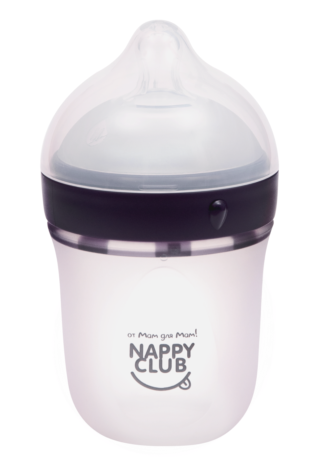 Силиконовая бутылочка NappyClub анатомической формы с соской 160 мл 3-7 мес. - фото 1