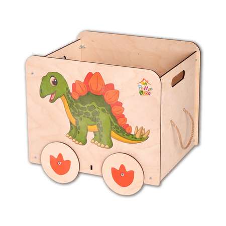 Ящик для игрушек Pema kids фанера Дино Зеленый Ор 36.5х35х46 см