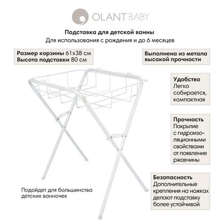 Подставка под ванну OLANT BABY цвет белый