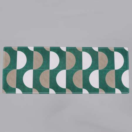 Коврик Доляна для ванной «Сфера» 45×120 см цвет зелёно-бежевый