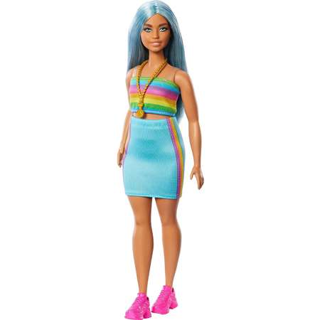 Кукла Barbie Модница Радужное платье HRH16