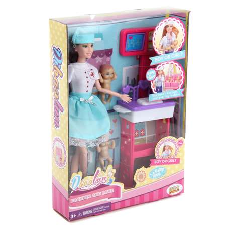 Кукла модель Барби шарнирная Veld Co врач с младенцем