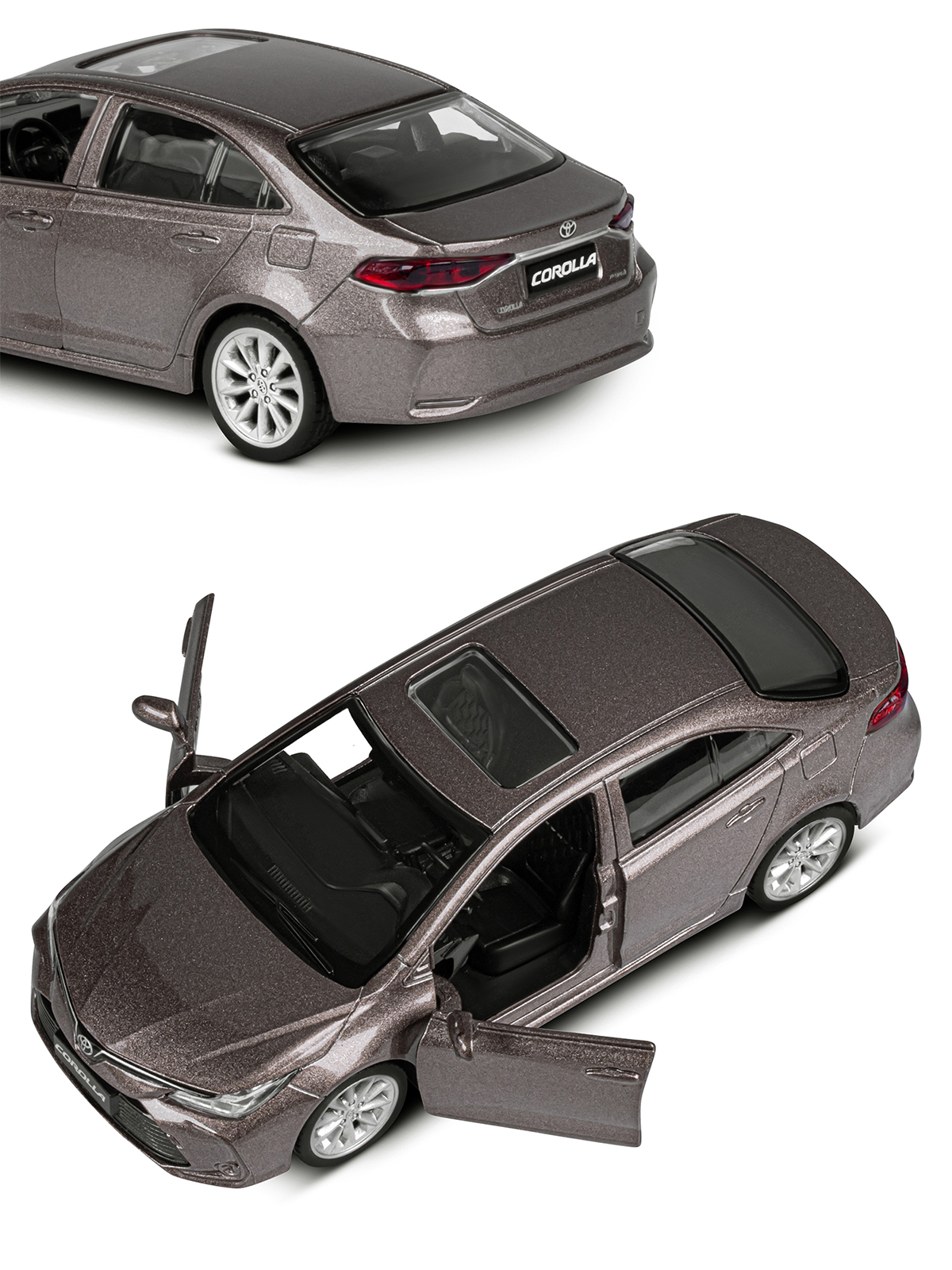 Автомобиль АВТОпанорама Toyota Corolla Hybrid 1:43 коричневый JB1251559 - фото 8