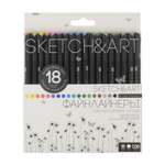 Набор скетч-маркеров Bruno Visconti Sketch Art Black Edition 18 цветов