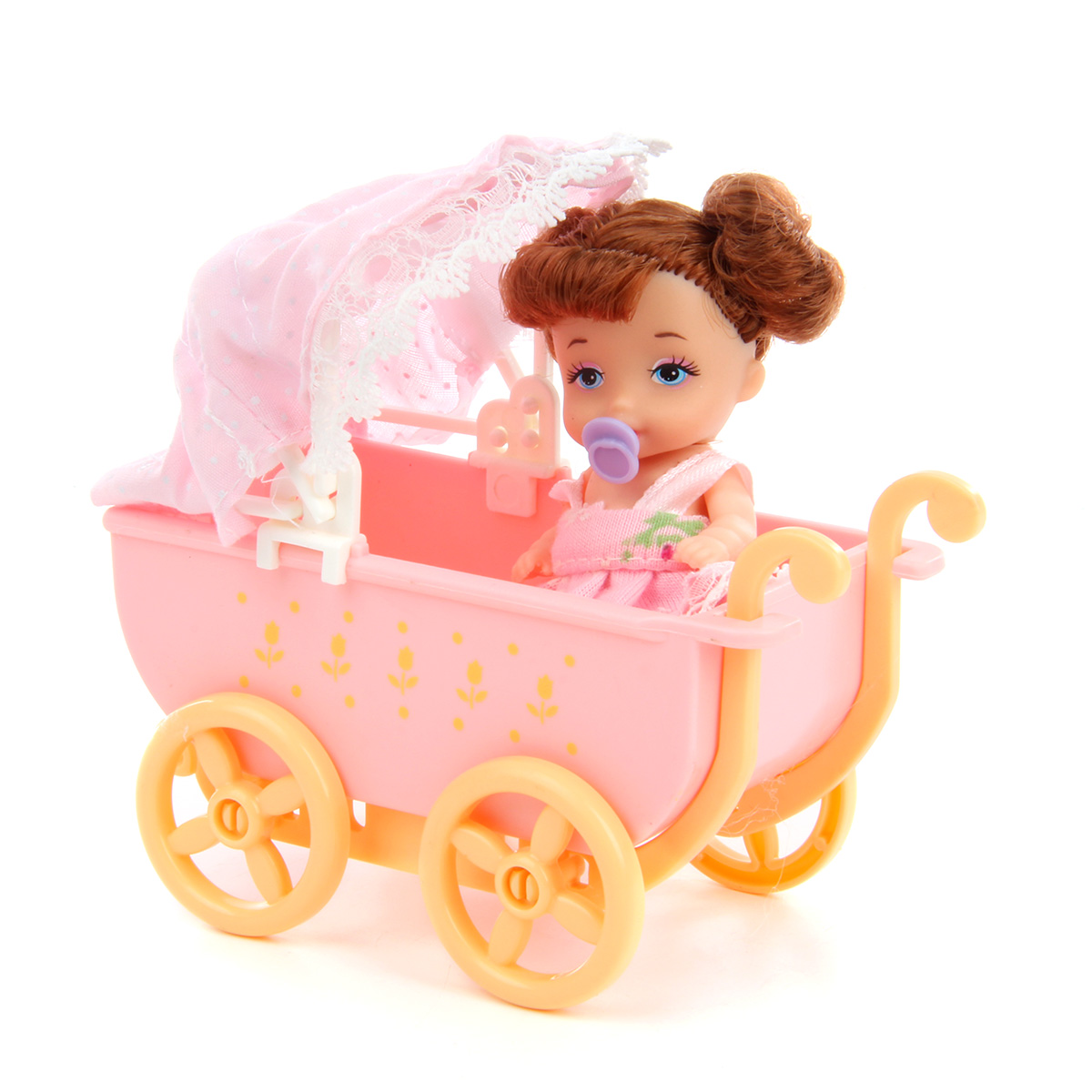 Кукла модель Барби Veld Co с ребенком и коляской 117891 - фото 4