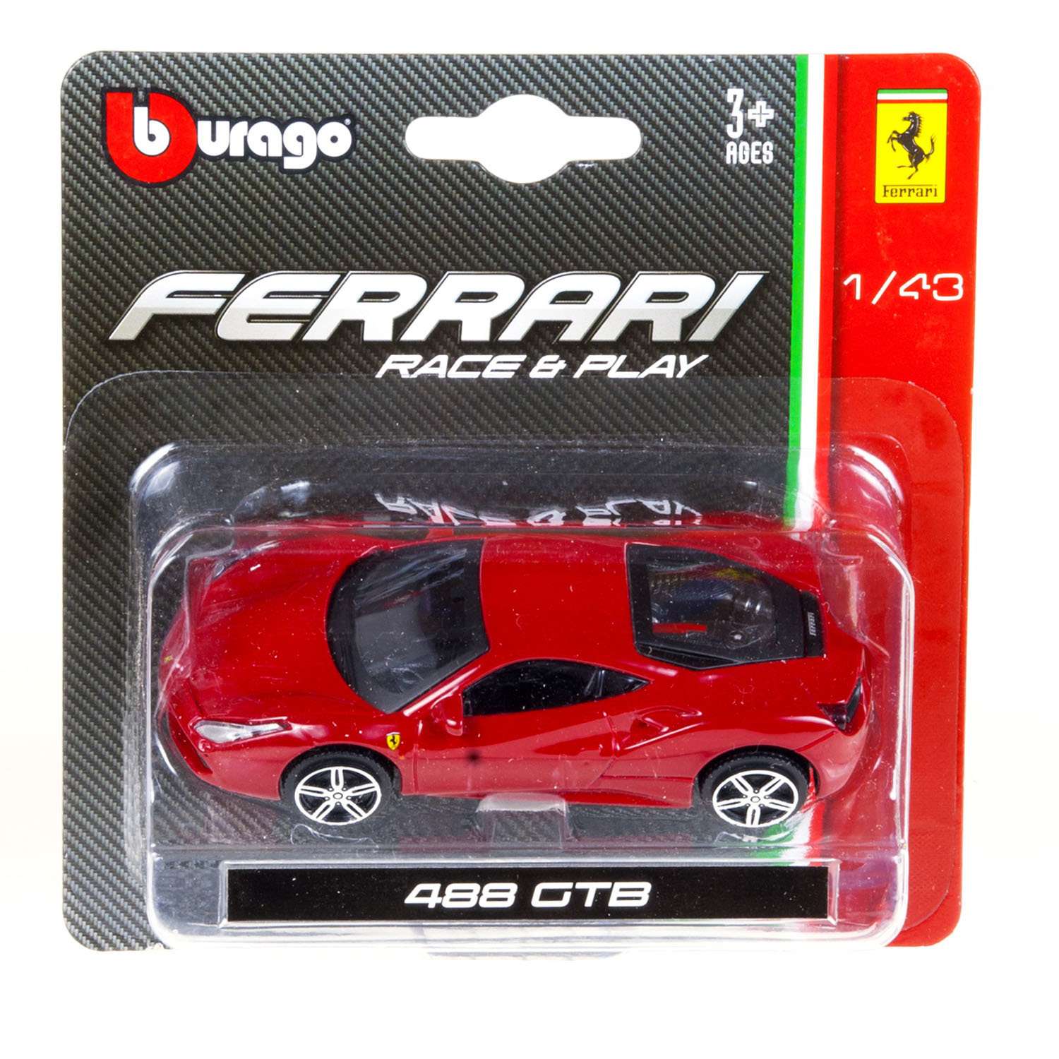 Машинка BBurago 1:43 Ferrari 488 GTB 18-36001(10) 18-36001(10) - фото 5