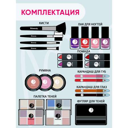 Косметический набор 2K Beauty New York pink