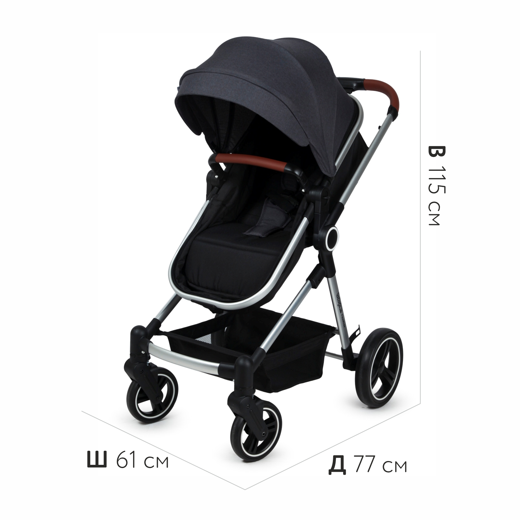 Коляска 3в1 Babyton FlexiRide Black-Grey - фото 5