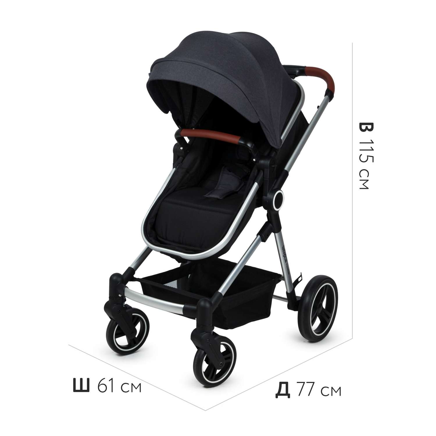 Коляска 3в1 Babyton Flexi Ride Black-Grey - фото 5