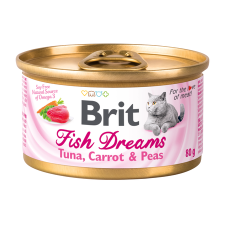 Корм для кошек Brit 80г Fish Dreams тунец-морковь-горошек