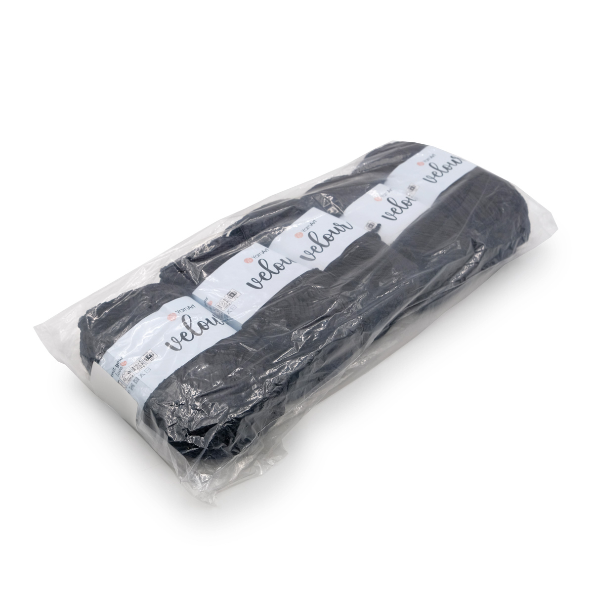 Пряжа для вязания YarnArt Velour 100 г 170 м микрополиэстер мягкая велюровая 5 мотков 842 черный - фото 8