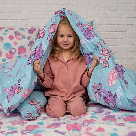 Комплект постельного белья BRAVO kids dreams Единороги 1.5 спальный простыня на резинке 90х200