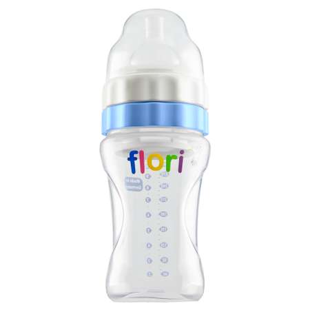 Детская бутылочка FLORI с отсеком для смеси Голубая