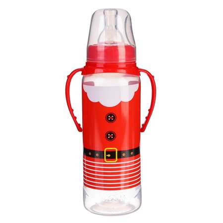 Бутылочка для кормления Sima-Land «Дед Мороз» 250 мл цилиндр подарочная упаковка с ручками