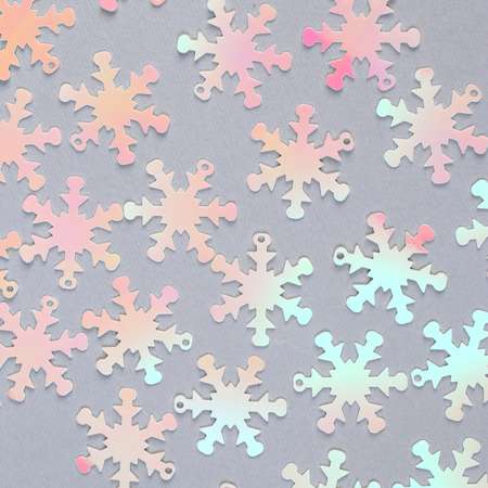 Пайетки Страна карнавалия «Снежок» 20 г цвет розовый голография 25 мм