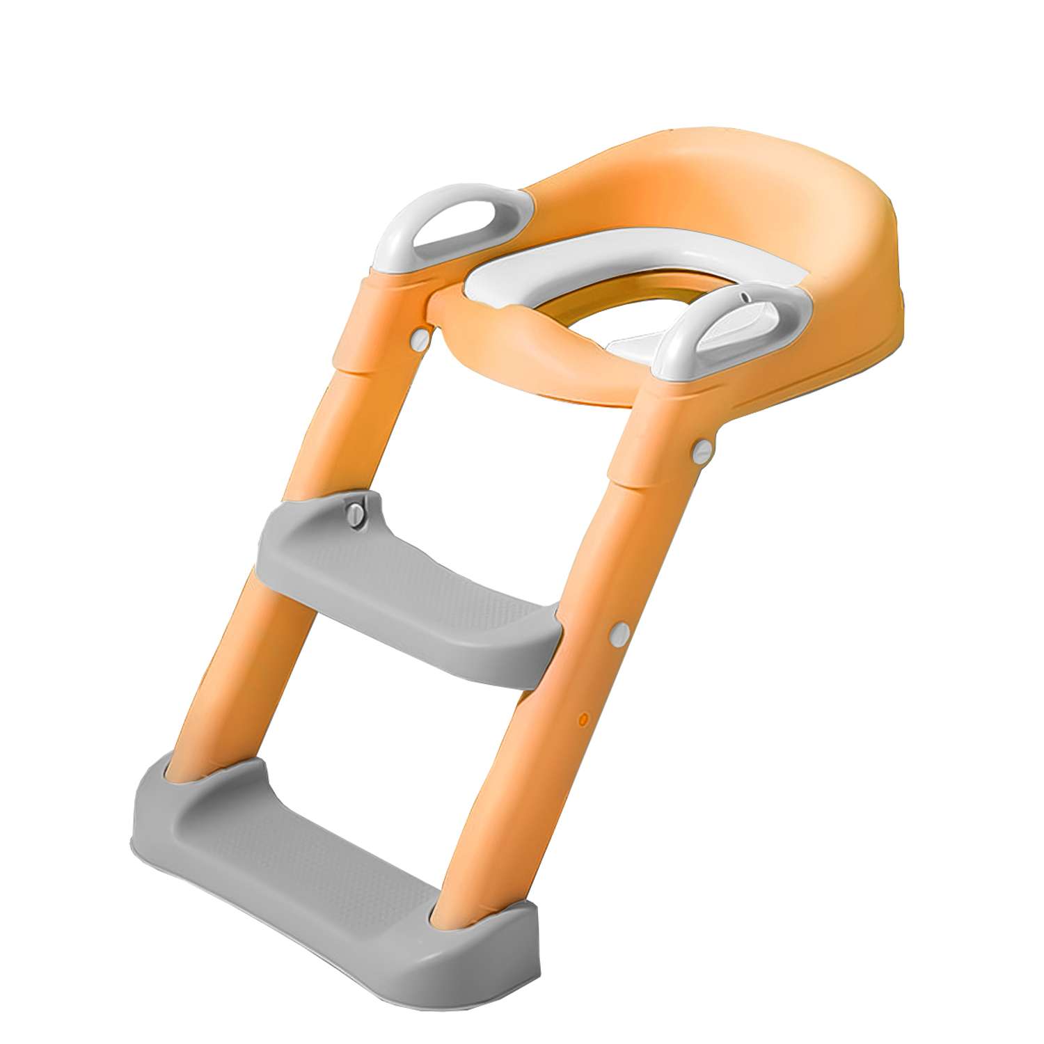 Мягкое сиденье для унитаза WiMI с лестницей и 2 накладками оранжевое - фото 1