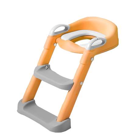 Мягкое сиденье для унитаза WiMI с лестницей и 2 накладками оранжевое