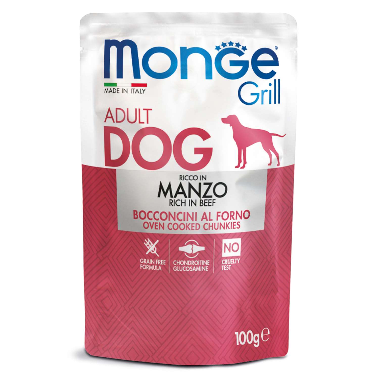 Корм для собак MONGE Dog Grill Pouch говядина пауч 100г - фото 1