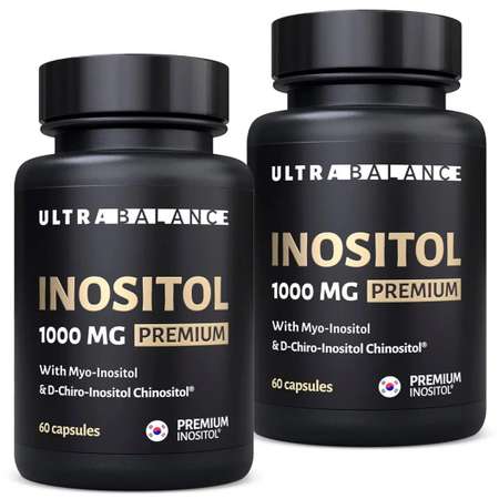 Инозитол 1000 мг капсулы UltraBalance бад комплекс для женского здоровья миоинозитол витамин для женщин и мужчин 120 шт