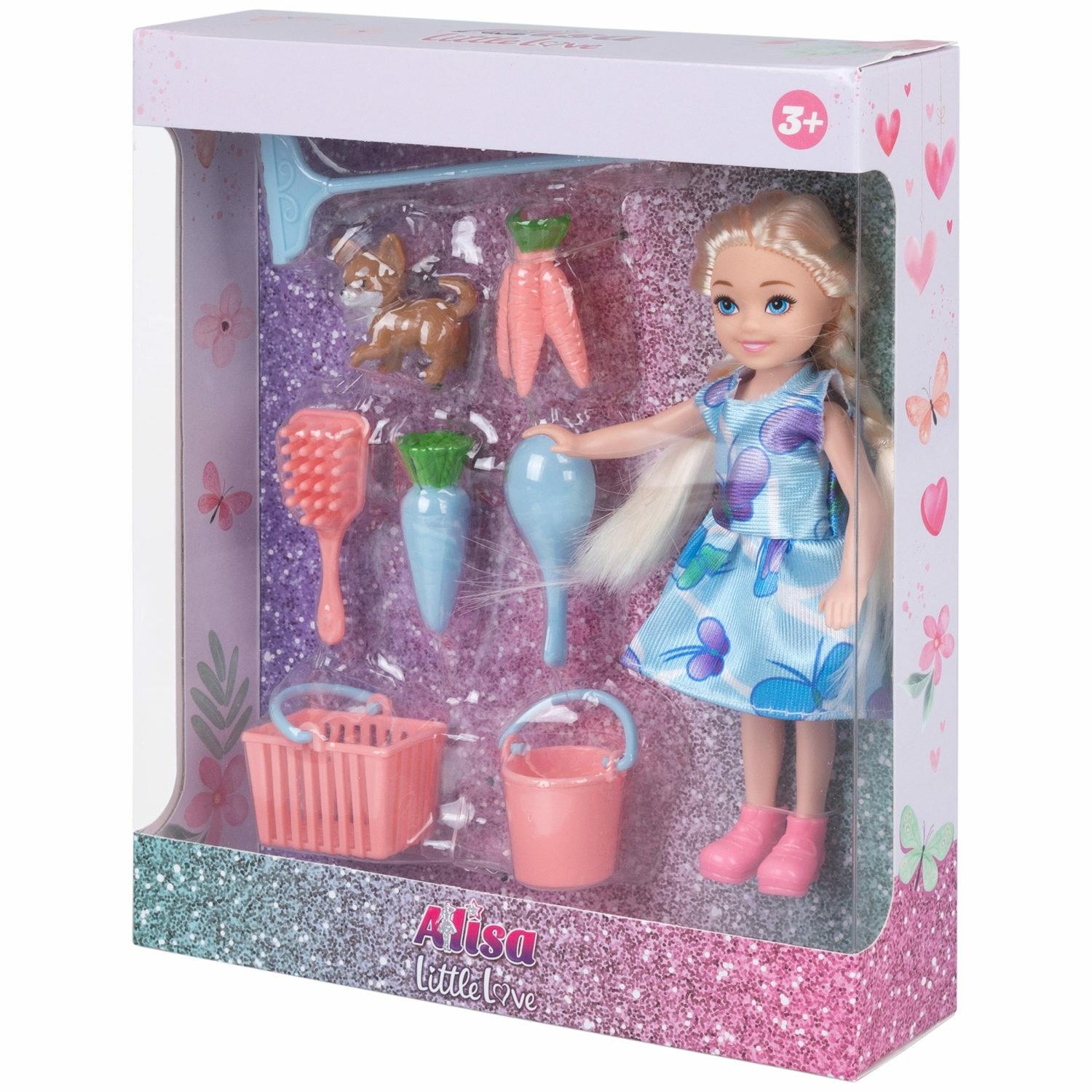 Кукла детская 1TOY Alisa Little Love с аксессуарами блондинка с косичками маленькая 14 см Т24394 - фото 9