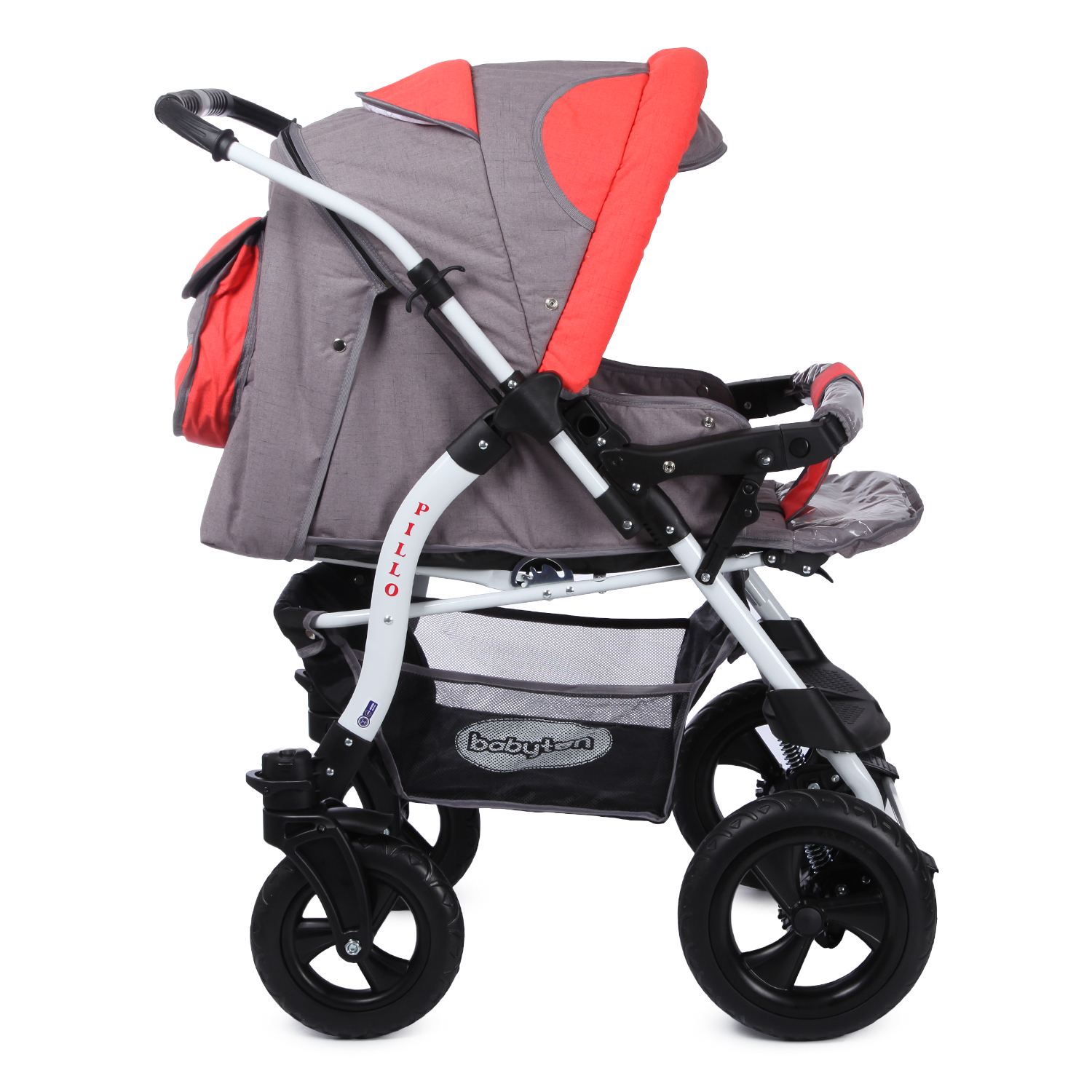 Коляска-трансформер Babyton Pillo OX Grey-Orange - фото 7