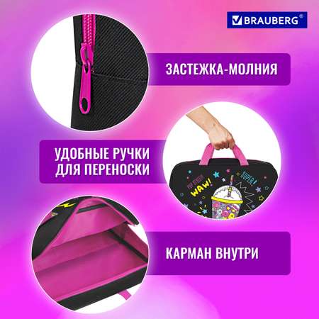 Папка-сумка Brauberg портфель для бумаг с ручками на молнии