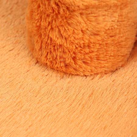 Лежанка Пижон с когеточкой «Пижон» овальная 55х36х47 см пушистый мех джут оранжевая