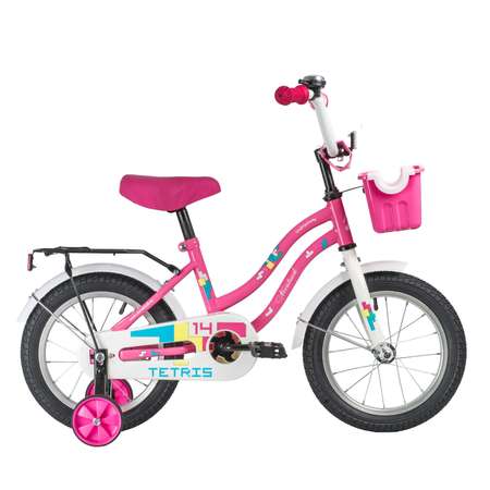 Велосипед 14 розовый. NOVATRACK TETRIS