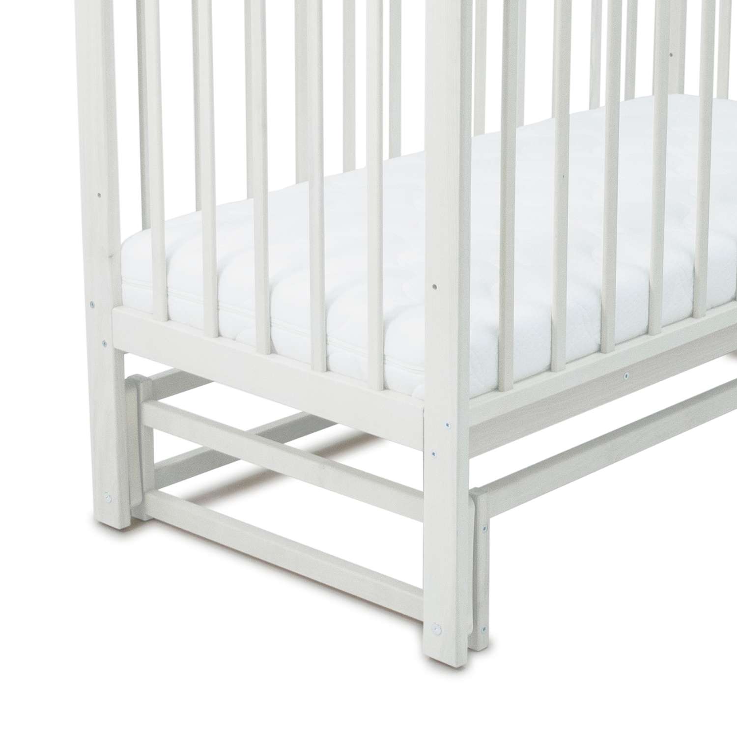 Детская кроватка Babyton прямоугольная, поперечный маятник (белый) - фото 4