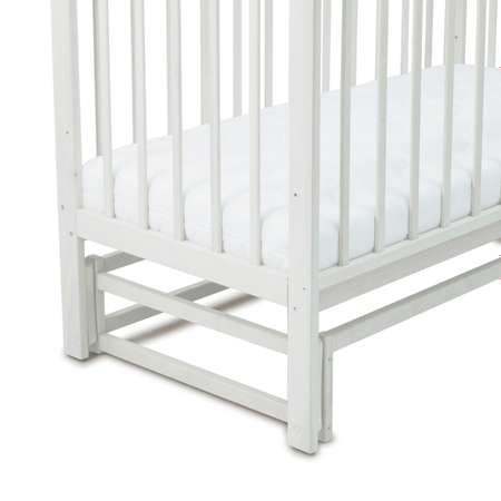 Детская кроватка Babyton прямоугольная, поперечный маятник (белый)