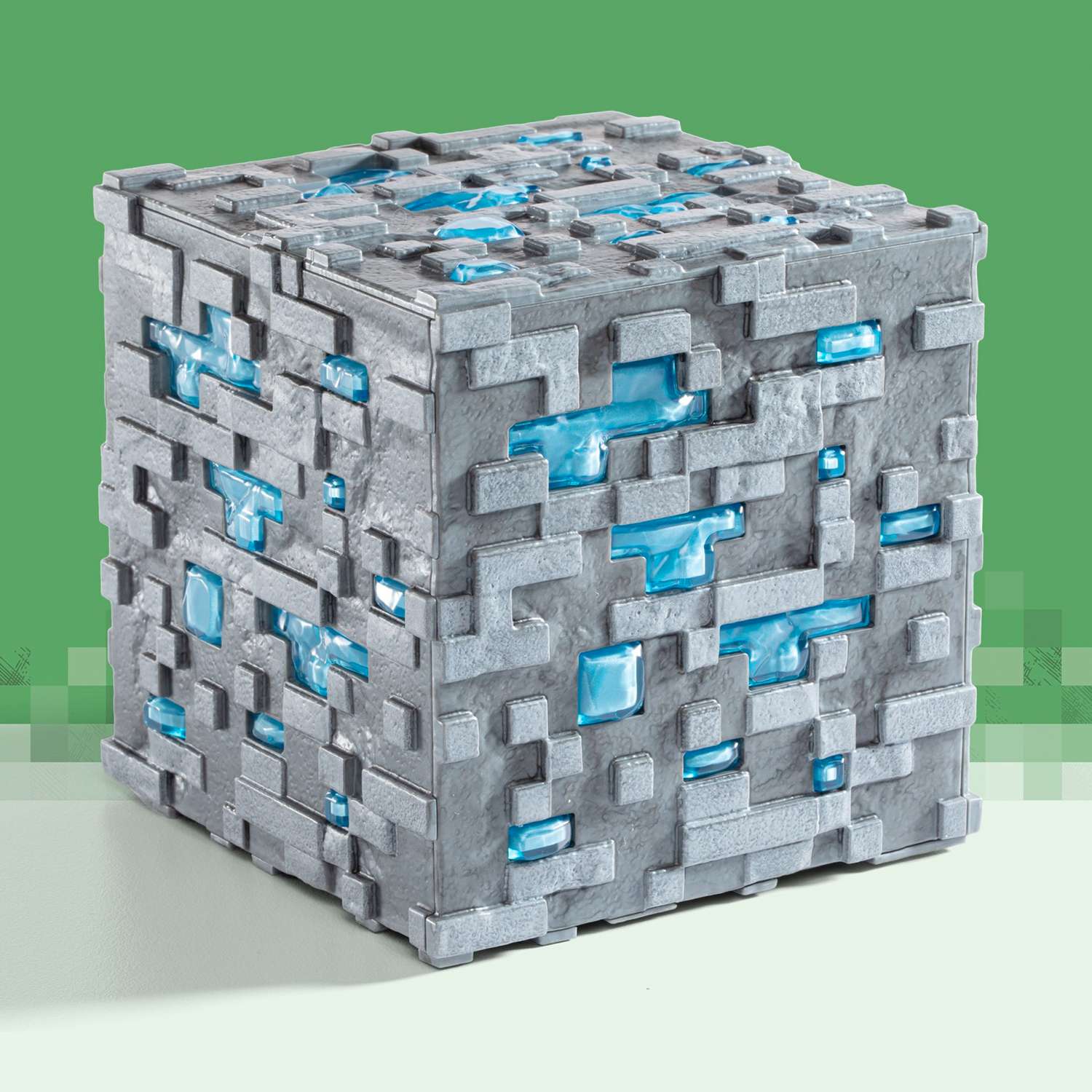 Настольный светильник-ночник Minecraft Светодиодный 3D в виде блока алмазной руды - фото 1